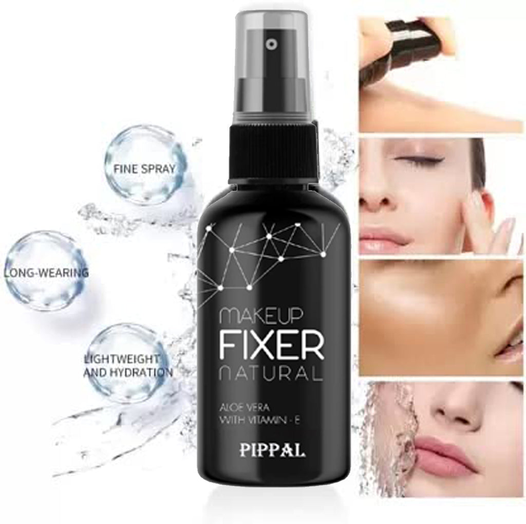Pippal Beauty Makeup Fixer Spray 80ml (Pack of 1) with Sky High Mascara And 2 in 1 Eyeliner