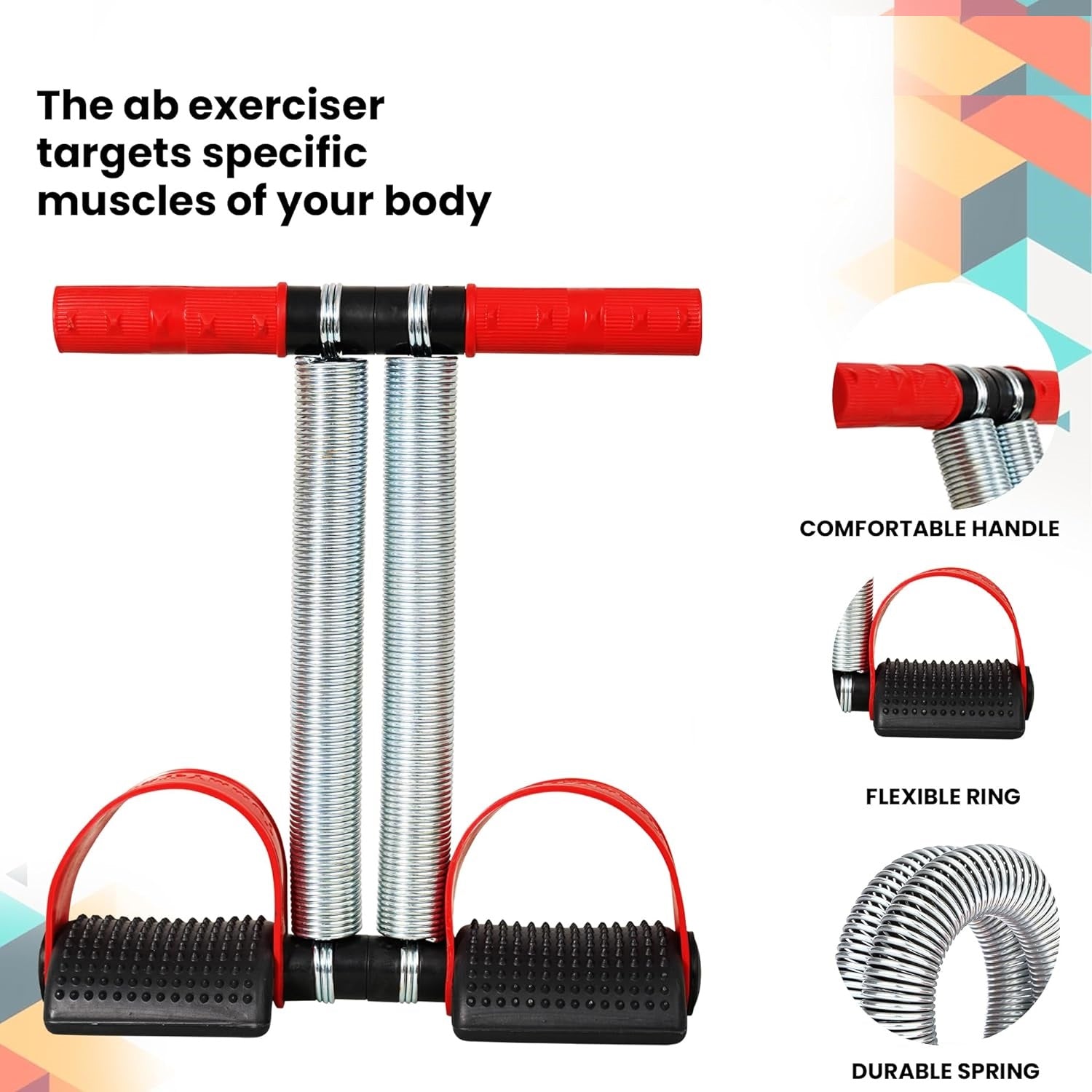 Premium Double Spring Tummy Trimmer Men and Women (Red & Black)