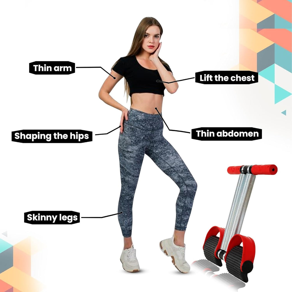 Premium Double Spring Tummy Trimmer Men and Women (Red & Black)