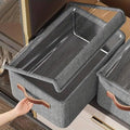 Large Foldable Fabric Organizer Baskets with Labels for Home