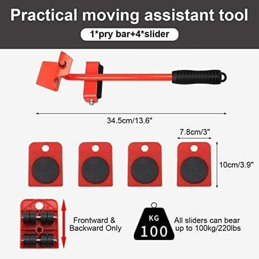 Heavy Duty Furniture Shifting Tool with Wheel Pads